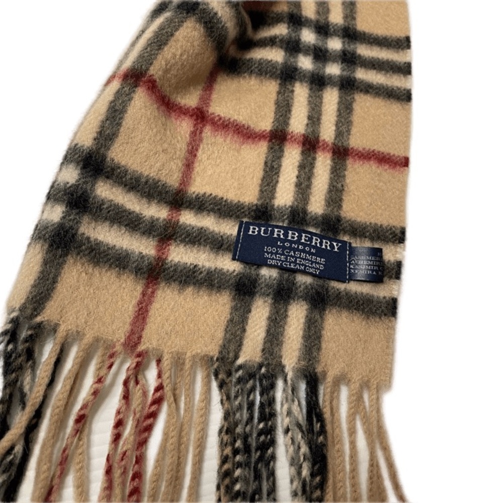 Burberry Fringe Scarf Classic Plaid Vintage Unisex Womens Mens Burberry Scarf - Picture 8 of 16